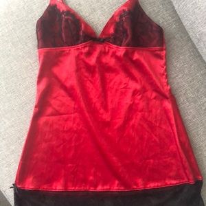 Victorias Secret XS red satin slip